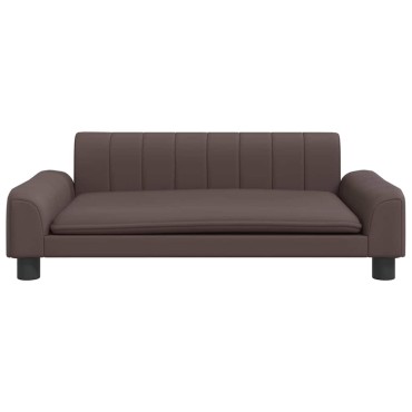 vidaXL Κρεβάτι Σκύλου Καφέ 90 x 53 x 30 εκ. από Συνθετικό Δέρμα