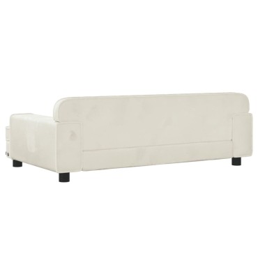 vidaXL Καναπές Παιδικός Κρεμ 90x53x30cm από Βελούδο 1 τεμ.