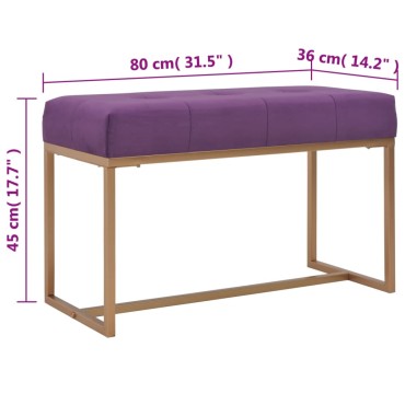 vidaXL Πάγκος Μοβ από Βελούδο 80x36x45cm 1 τεμ.