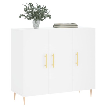 vidaXL Μπουφές Λευκός 90x34x80cm από Επεξεργασμένο Ξύλο 1 τεμ.