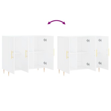 vidaXL Μπουφές Λευκός 90x34x80cm από Επεξεργασμένο Ξύλο 1 τεμ.