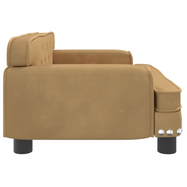 vidaXL Καναπές Παιδικός Καφέ 70x45x30cm από Βελούδο 1 τεμ.