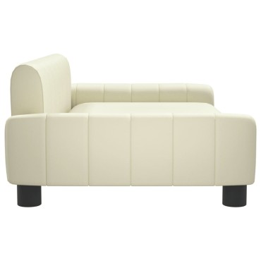 vidaXL Καναπές Παιδικός Κρεμ 90x53x30cm από Συνθετικό Δέρμα 1 τεμ.