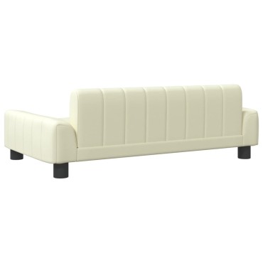 vidaXL Καναπές Παιδικός Κρεμ 90x53x30cm από Συνθετικό Δέρμα 1 τεμ.