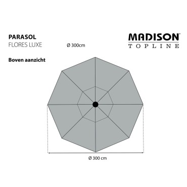 Madison Ομπρέλα Κήπου Flores Luxe Στρογγυλή Εκρού 300 εκ.