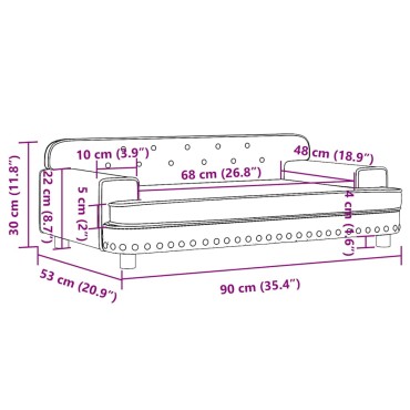 vidaXL Καναπές Παιδικός Καπουτσίνο 90x53x30cm από Συνθετικό Δέρμα 1 τεμ.