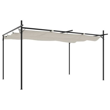 vidaXL Πέργκολα με Πτυσσόμενη Οροφή Κρεμ 395 x 292 x 230 εκ.