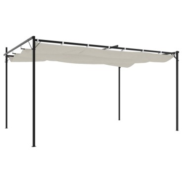 vidaXL Πέργκολα με Πτυσσόμενη Οροφή Κρεμ 395 x 292 x 230 εκ.