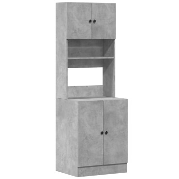 vidaXL Στήλη Κουζίνας Γκρι Σκυρ. 60x50x180cm από Επεξεργασμένο Ξύλο