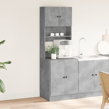 vidaXL Στήλη Κουζίνας Γκρι Σκυρ. 60x50x180cm από Επεξεργασμένο Ξύλο