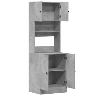 vidaXL Στήλη Κουζίνας Γκρι Σκυρ. 60x50x180cm από Επεξεργασμένο Ξύλο