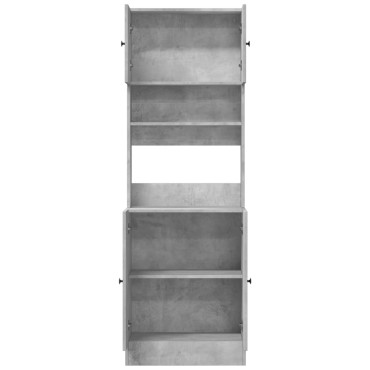 vidaXL Στήλη Κουζίνας Γκρι Σκυρ. 60x50x180cm από Επεξεργασμένο Ξύλο