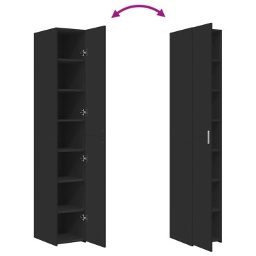 vidaXL Ντουλάπι Μαύρο 30x42,5x185cm από Επεξεργασμένο Ξύλο 1 τεμ.