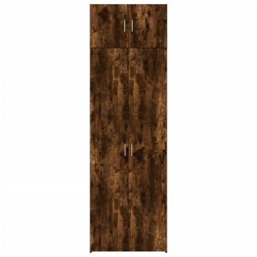 vidaXL Ραφιέρα με Ντουλάπια Καπνιστή Δρυς 70x42,5x225cm Επεξ. Ξύλο 1 τεμ.