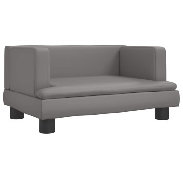 vidaXL Κρεβάτι Σκύλου Γκρι 60 x 40 x 30 εκ. από Συνθετικό Δέρμα
