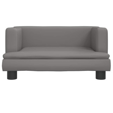 vidaXL Κρεβάτι Σκύλου Γκρι 60 x 40 x 30 εκ. από Συνθετικό Δέρμα