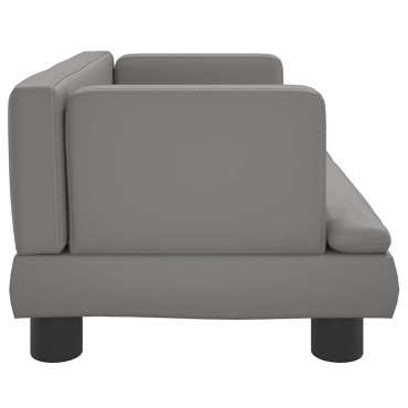 vidaXL Κρεβάτι Σκύλου Γκρι 60 x 40 x 30 εκ. από Συνθετικό Δέρμα