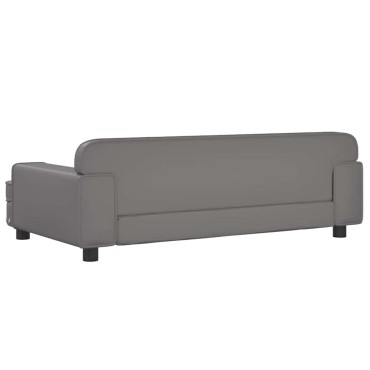 vidaXL Κρεβάτι Σκύλου Γκρι 90 x 53 x 30 εκ. από Συνθετικό Δέρμα