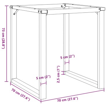 vidaXL Πόδια Τραπεζαρίας σε Σχήμα «Ο» 70x70x73cm Ατσάλι 1 τεμ.