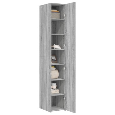 vidaXL Ντουλάπι Γκρι Sonoma 30x42,5x185cm από Επεξεργασμένο Ξύλο 1 τεμ.