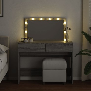 vidaXL Μπουντουάρ με LED Γκρι Sonoma 100x40x120cm 1 τεμ.