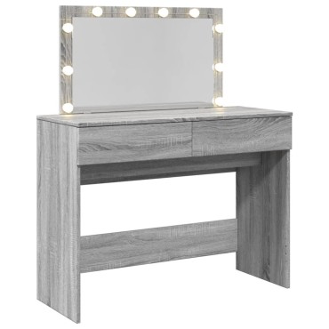vidaXL Μπουντουάρ με LED Γκρι Sonoma 100x40x120cm 1 τεμ.