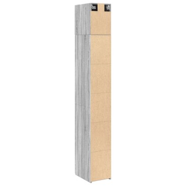 vidaXL Ντουλάπι Αποθήκευσης Στενό Γκρι 30x42,5x225cm Επεξεργ. Ξύλο 1 τεμ.