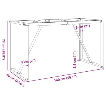 vidaXL Πόδια Τραπεζαρίας σε Σχήμα «Ο» 140x60x73cm Ατσάλι 1 τεμ.
