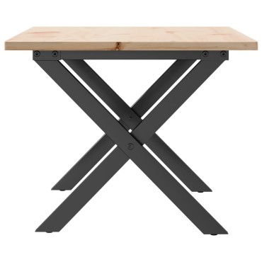 vidaXL Τραπεζάκι Σαλονιού Πλαίσιοx80x50x40cm Μασίφ Πεύκο/Ατσάλι