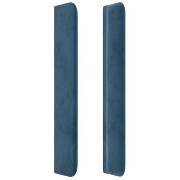 vidaXL Κεφαλάρι με Πτερύγια Σκούρο Μπλε 103x16x118/128cm Βελούδινο 1 τεμ.