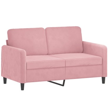vidaXL Καναπές Διθέσιος Ροζ Βελούδινος 138x77x80cm 1 τεμ.