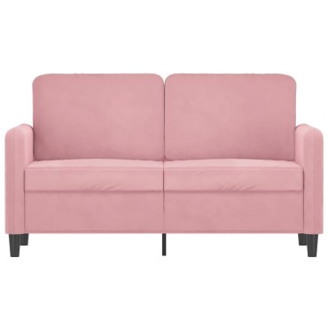 vidaXL Καναπές Διθέσιος Ροζ Βελούδινος 138x77x80cm 1 τεμ.