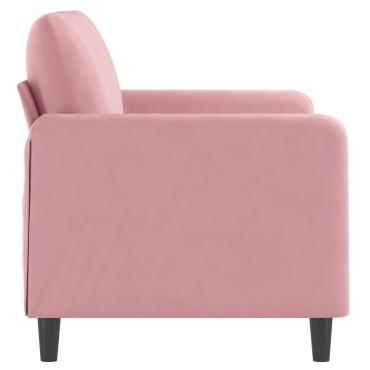 vidaXL Καναπές Διθέσιος Ροζ Βελούδινος 138x77x80cm 1 τεμ.