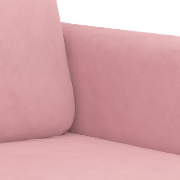 vidaXL Καναπές Διθέσιος Ροζ Βελούδινος 138x77x80cm 1 τεμ.