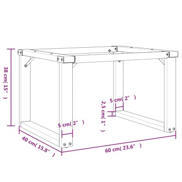 vidaXL Πόδια Τραπεζιού Σαλονιού σε Σχήμα «Ο» 60x40x38cm Ατσάλι 1 τεμ.