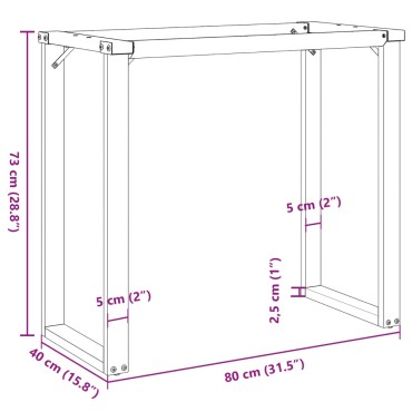 vidaXL Πόδια Τραπεζαρίας σε Σχήμα «Ο» 80x40x73cm Ατσάλι 1 τεμ.