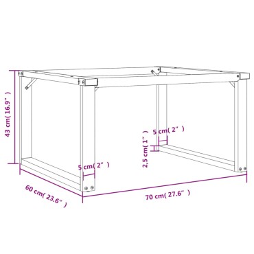 vidaXL Πόδια Τραπεζιού Σαλονιού σε Σχήμα «Ο» 70x60x43cm Ατσάλι 1 τεμ.