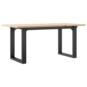 vidaXL Τραπεζάκι Σαλονιού Πλαίσιο Ο 90x40x45cm Μασίφ Πεύκο/Ατσάλι