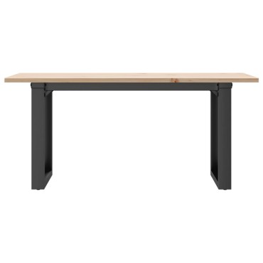 vidaXL Τραπεζάκι Σαλονιού Πλαίσιο Ο 90x40x45cm Μασίφ Πεύκο/Ατσάλι