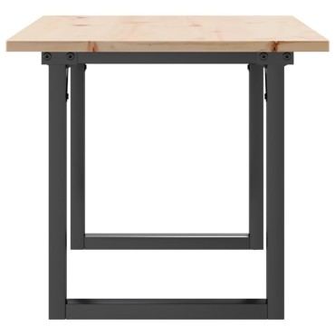 vidaXL Τραπεζάκι Σαλονιού Πλαίσιο Ο 90x40x45cm Μασίφ Πεύκο/Ατσάλι