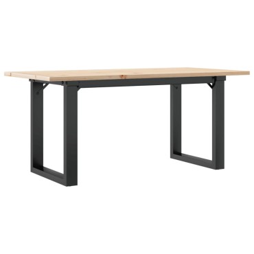 vidaXL Τραπεζάκι Σαλονιού Πλαίσιο Ο 90x40x45cm Μασίφ Πεύκο/Ατσάλι