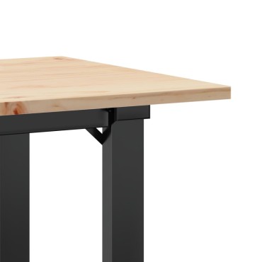 vidaXL Τραπεζάκι Σαλονιού Πλαίσιο Ο 90x40x45cm Μασίφ Πεύκο/Ατσάλι