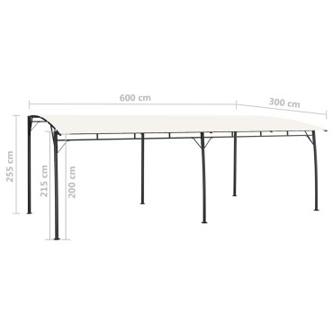 vidaXL Τεντοπέργκολα Κήπου Κρεμ 6 x 3 x 2,55 μ.