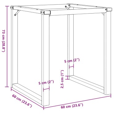 vidaXL Πόδια Τραπεζαρίας σε Σχήμα «Ο» 60x60x73cm Ατσάλι 1 τεμ.