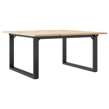 vidaXL Τραπεζάκι Σαλονιού Πλαίσιο Ο 80x80x45cm Μασίφ Πεύκο/Ατσάλι