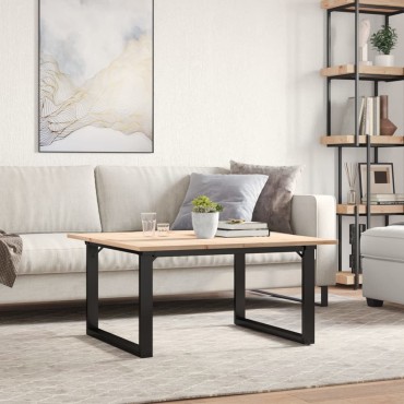 vidaXL Τραπεζάκι Σαλονιού Πλαίσιο Ο 80x80x45cm Μασίφ Πεύκο/Ατσάλι