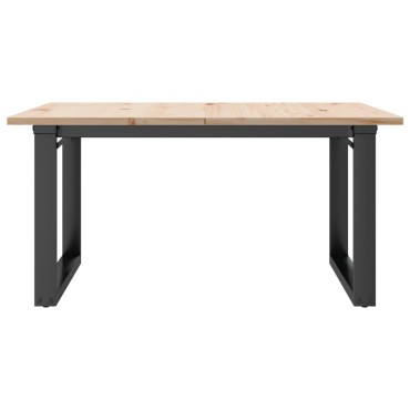 vidaXL Τραπεζάκι Σαλονιού Πλαίσιο Ο 80x80x45cm Μασίφ Πεύκο/Ατσάλι