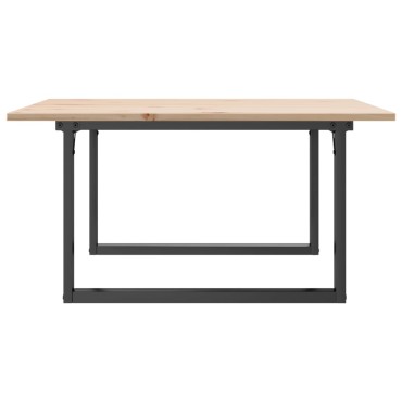 vidaXL Τραπεζάκι Σαλονιού Πλαίσιο Ο 80x80x45cm Μασίφ Πεύκο/Ατσάλι