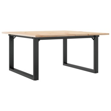 vidaXL Τραπεζάκι Σαλονιού Πλαίσιο Ο 80x80x45cm Μασίφ Πεύκο/Ατσάλι