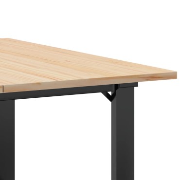 vidaXL Τραπεζάκι Σαλονιού Πλαίσιο Ο 80x80x45cm Μασίφ Πεύκο/Ατσάλι